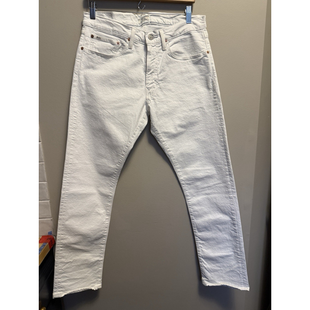 Polo Ralph Lauren Mens Varick Slim Straight Denim Jean White Size 32x32 Stretch
